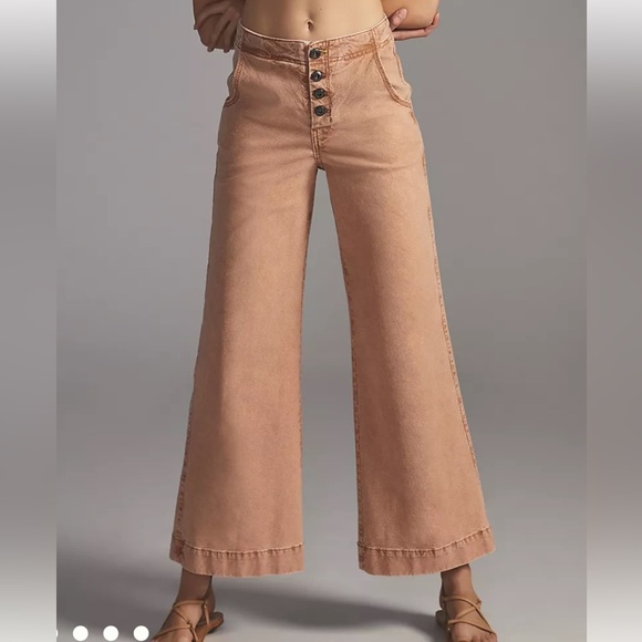 Pilcro by Anthropologie Sailer Wide Leg Pants with Lace Up Back - Picture 7 of 7